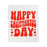 HAPPY SAGITTARIUS DAY VELVETEEN PLUSH BLANKET