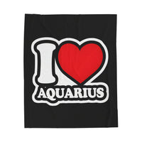 I LOVE AQUARIUS VELVETEEN PLUSH BLANKET