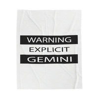 WARNING GEMINI VELVETEEN PLUSH BLANKET