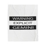 WARNING GEMINI VELVETEEN PLUSH BLANKET