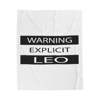 WARNING LEO VELVETEEN PLUSH BLANKET