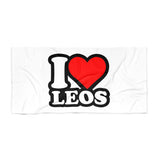 I LOVE LEOS BEACH TOWEL