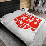 HAPPY LEO DAY VELVETEEN PLUSH BLANKET