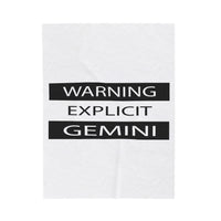 WARNING GEMINI VELVETEEN PLUSH BLANKET