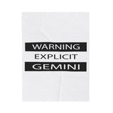 WARNING GEMINI VELVETEEN PLUSH BLANKET