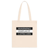 WARNING CAPRICORN TOTE BAG