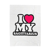 I LOVE MY SAGITTARIUS VELVETEEN PLUSH BLANKET