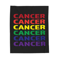 CANCER RAINBOW VELVETEEN PLUSH BLANKET