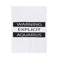 WARNING AQUARIUS VELVETEEN PLUSH BLANKET