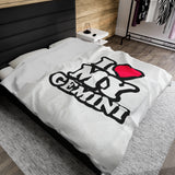 I LOVE MY GEMINI VELVETEEN PLUSH BLANKET