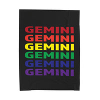 GEMINI RAINBOW VELVETEEN PLUSH BLANKET