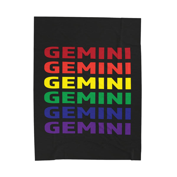 GEMINI RAINBOW VELVETEEN PLUSH BLANKET