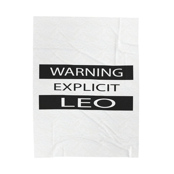 WARNING LEO VELVETEEN PLUSH BLANKET