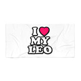 I LOVE MY LEO BEACH TOWEL