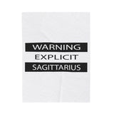 WARNING SAGITTARIUS VELVETEEN PLUSH BLANKET