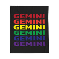 GEMINI RAINBOW VELVETEEN PLUSH BLANKET