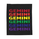 GEMINI RAINBOW VELVETEEN PLUSH BLANKET