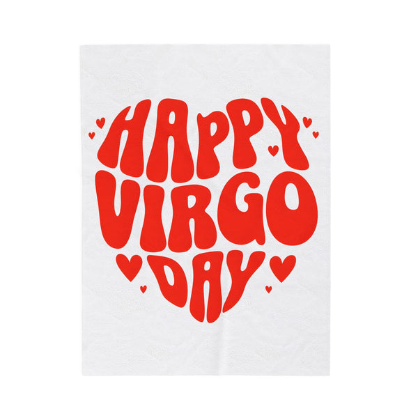 HAPPY VIRGO DAY VELVETEEN PLUSH BLANKET