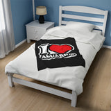 I LOVE AQUARIUS VELVETEEN PLUSH BLANKET