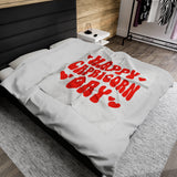 HAPPY CAPRICORN DAY VELVETEEN PLUSH BLANKET