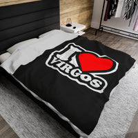 I LOVE VIRGOS VELVETEEN PLUSH BLANKET