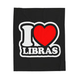 I LOVE LIBRAS VELVETEEN PLUSH BLANKET