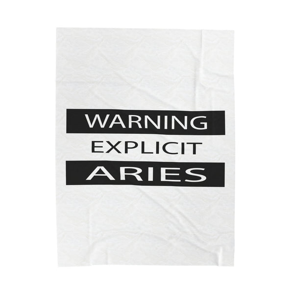 WARNING ARIES VELVETEEN PLUSH BLANKET