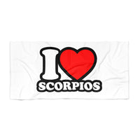 I LOVE SCORPIOS BEACH TOWEL