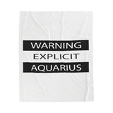 WARNING AQUARIUS VELVETEEN PLUSH BLANKET