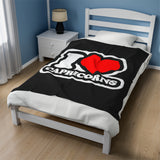 I LOVE CAPRICORNS VELVETEEN PLUSH BLANKET