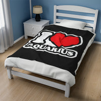 I LOVE AQUARIUS VELVETEEN PLUSH BLANKET