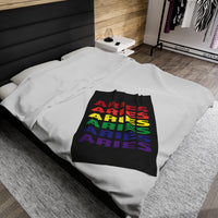 ARIES RAINBOW VELVETEEN PLUSH BLANKET