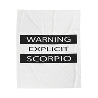 WARNING SCORPIO VELVETEEN PLUSH BLANKET