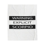 WARNING SCORPIO VELVETEEN PLUSH BLANKET