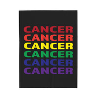 CANCER RAINBOW VELVETEEN PLUSH BLANKET