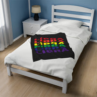 LIBRA RAINBOW VELVETEEN PLUSH BLANKET