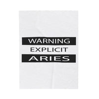 WARNING ARIES VELVETEEN PLUSH BLANKET