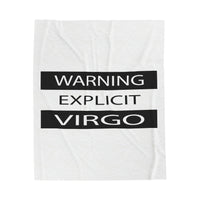 WARNING VIRGO VELVETEEN PLUSH BLANKET