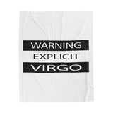 WARNING VIRGO VELVETEEN PLUSH BLANKET