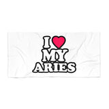 I LOVE MY ARIES BEACH TOWEL