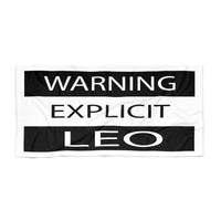 WARNING LEO BEACH TOWEL