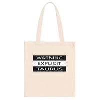 WARNING TAURUS TOTE BAG