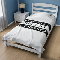 WARNING SCORPIO VELVETEEN PLUSH BLANKET