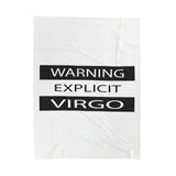 WARNING VIRGO VELVETEEN PLUSH BLANKET