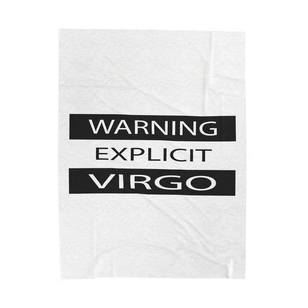 WARNING VIRGO VELVETEEN PLUSH BLANKET