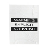 WARNING GEMINI VELVETEEN PLUSH BLANKET