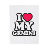 I LOVE MY GEMINI VELVETEEN PLUSH BLANKET