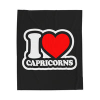 I LOVE CAPRICORNS VELVETEEN PLUSH BLANKET