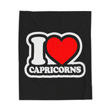 I LOVE CAPRICORNS VELVETEEN PLUSH BLANKET