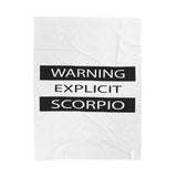 WARNING SCORPIO VELVETEEN PLUSH BLANKET